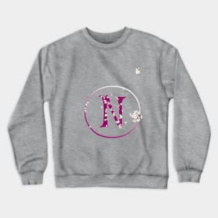 Monogram fairy flowers, letter N Crewneck Sweatshirt